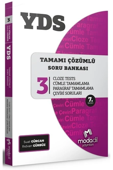 Modadil Yayınları Yds Tamamı Çözümlü Soru Bankası Serisi 3 Cloze Tests ürün görseli