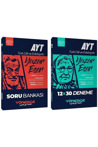 Yönerge Yayınları Yönerge YKS AYT Türk Dili ve Edebiyatı Yazar Eser Soru + 12 Deneme 2 li Set Yönerge Yayınları ürün görseli