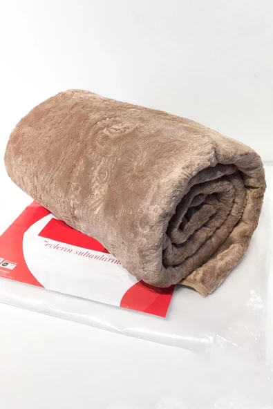 Padişah Marka Desenli Çift Kişilik Battaniye - Kahverengi - Resim 3