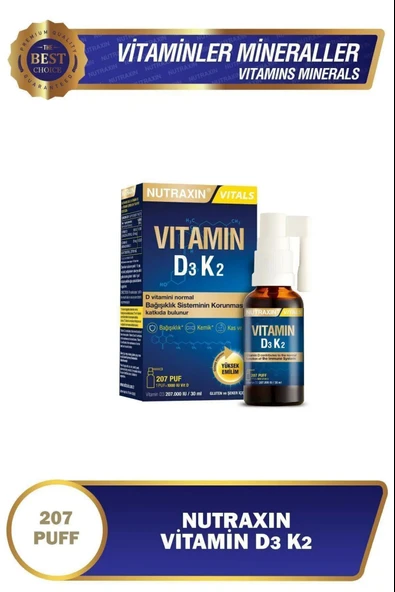 Nutraxin Vitamin D3K2 30 ml 4 Adet ürün görseli