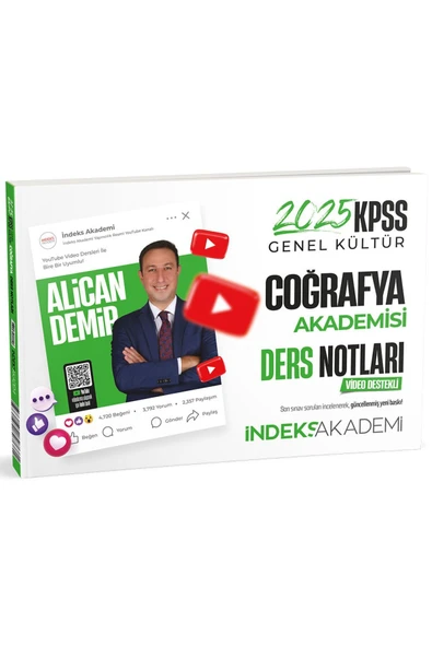 İndeks Akademi İndeks Akademi 2025 KPSS Coğrafya Akademisi Video Ders Notları - Alican Demir İndeks Akademi Yayıncı ürün görseli