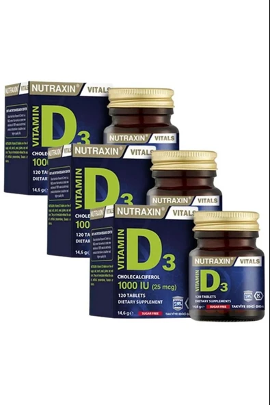 Nutraxin Vitamin D3 120 Tablet 3 Adet - Resim 2