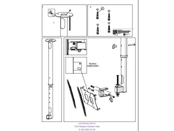 Dreamstar 32DSE101 32'' 82 cm Uydulu Smart Lcd Led Televizyon Hareketli Tavan Askı Aparatı - Resim 4