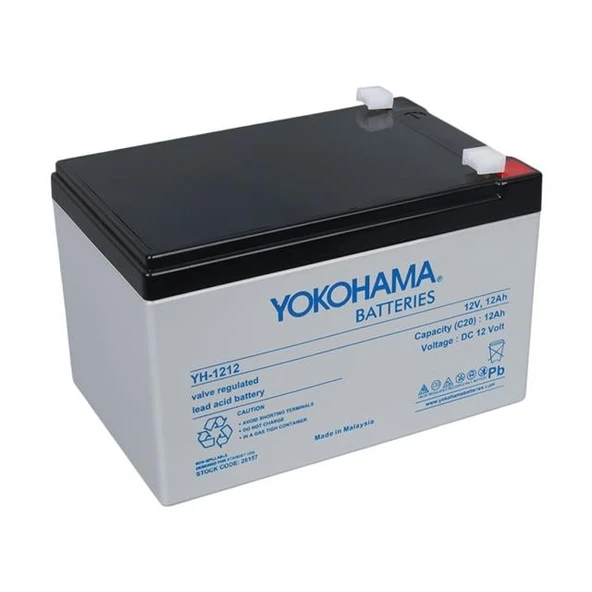 Yokohama YH-121.2 12 Volt 12 Amper Akü (151x98x95 mm) - Resim 4