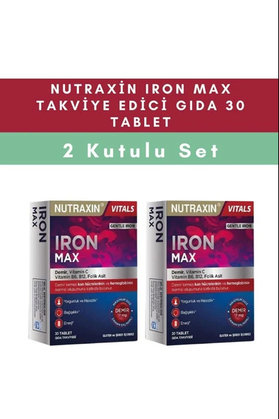 Nutraxin Iron Max 30 Tablet 2 Adet ürün görseli