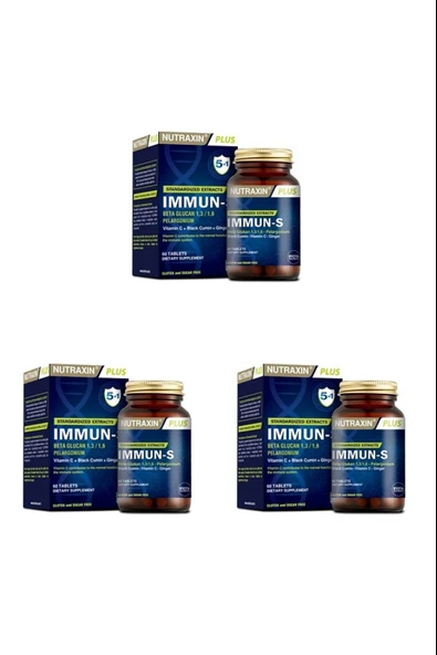 Nutraxin Immun-S 60 Tablet 3 Adet ürün görseli