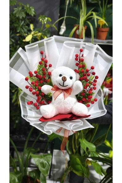 Kokina Buketi Peluş Ayıcıklı Büyük Boy Hediyelik Sevdiklerinize Özel Şık Tasarım - Resim 3