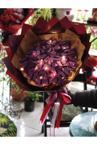 Sevdiklerinize Özel Hediyelik Işıklı (PVC) Kelebek Buketi ürün görseli