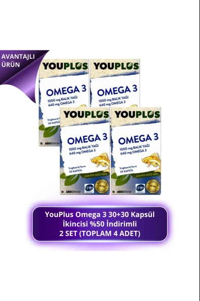 Youplus Omega 3 1000 Mg 30 Kapsül 4 Adet ürün görseli