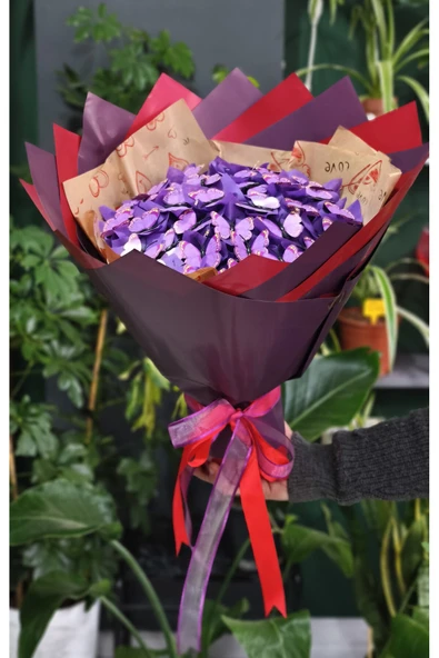 Sevdiklerinize Özel Hediyelik Işıklı (PVC) Kelebek Buketi - Resim 3