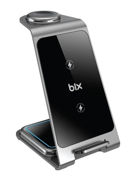 Bix BXMW3 15W 3in1 Ultra İnce Manyetik Kablosuz Şarj Aleti - 3 ü 1 Arada iPhone Apple Watch AirPods Uyumlu ürün görseli 1