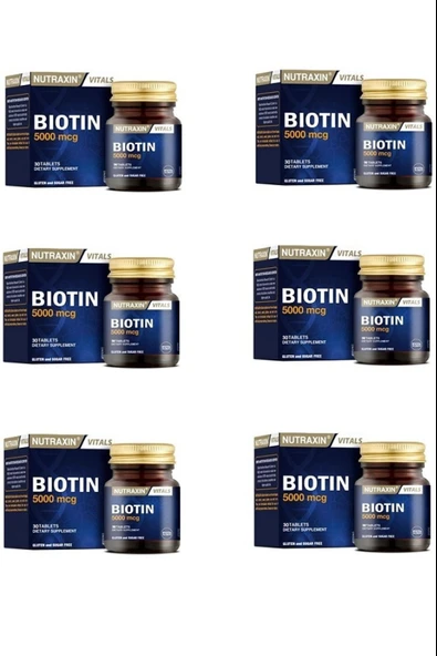 Nutraxin Biotin 5000 Mcg 30 Tablet 6 Adet ürün görseli