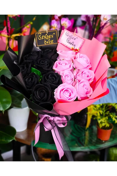 SENDEN ÖNCE SENDEN SONRA GÜL BUKETİ A KALİTE KADİFE GÜL SEVGİLİYE EŞE DOĞUM GÜNÜ YIL DÖNÜMÜ HEDİYESİ - Resim 3