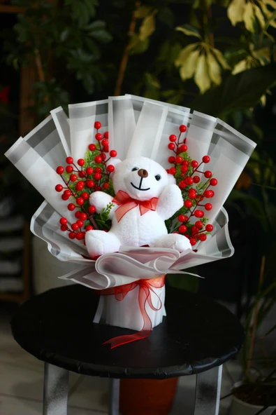 Kokina Buketi Peluş Ayıcıklı Büyük Boy Hediyelik Sevdiklerinize Özel Şık Tasarım ürün görseli