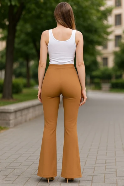 Atlas palazzo pantolon kamel - Resim 4