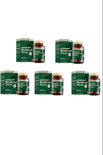 Nutraxin Bromelain 60 Kapsül 5 Adet ürün görseli