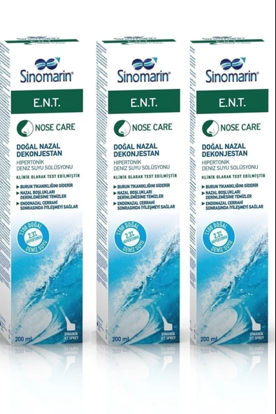Sinomarin E.N.T. Deniz Suyu Burun Spreyi 200 ml 3 Adet ürün görseli