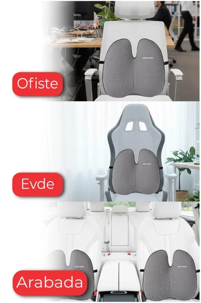 Ultralüks Kelebek Visco Ortopedik Ofis Bel Destek Yastığı - Gri - Ergo Travel - Resim 3