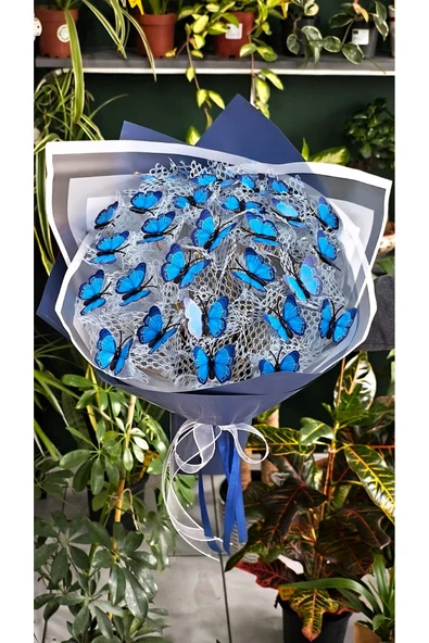 KELEBEK BUKETİ IŞIKLI (PVC) KELEBEK ÖZEL GÜN HEDİYESİ SEVDİKLERİNİZE ÖZEL - Resim 2