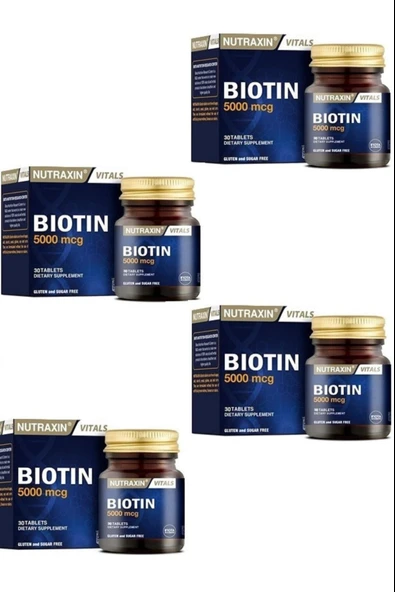 Nutraxin Biotin 5000 Mcg 30 Tablet 4 Adet ürün görseli