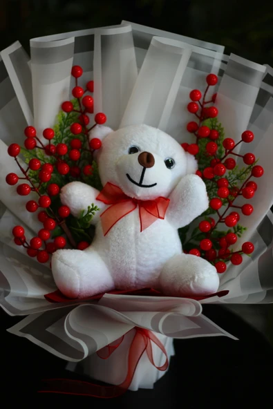 Kokina Buketi Peluş Ayıcıklı Büyük Boy Hediyelik Sevdiklerinize Özel Şık Tasarım - Resim 4