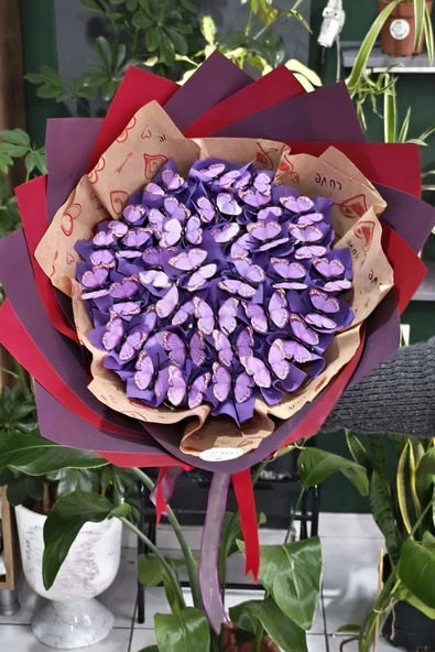 Sevdiklerinize Özel Hediyelik Işıklı (PVC) Kelebek Buketi - Resim 2