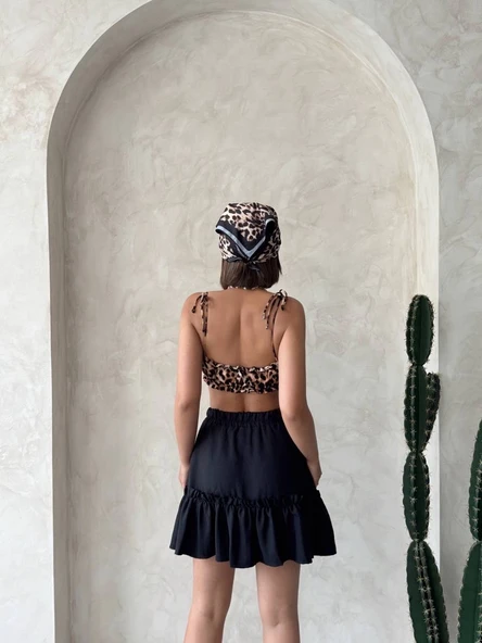 Çingene keten etek siyah s24808 - Resim 6