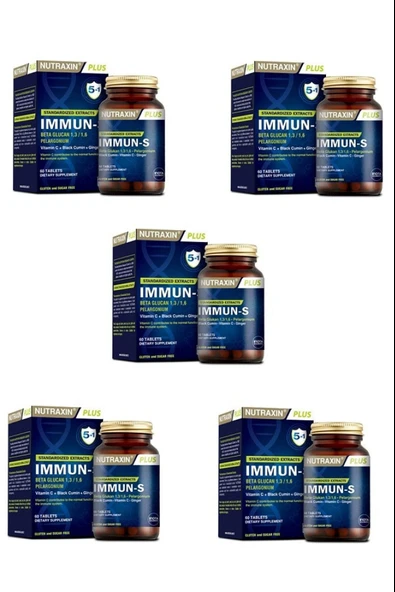 Nutraxin Immun-S 60 Tablet 5 Adet ürün görseli
