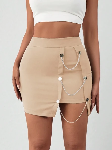 Zincirli mini etek s241008 - Resim 2