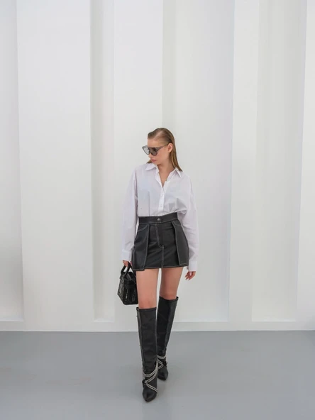 Kontrast deri etek siyah w260015 - Resim 2