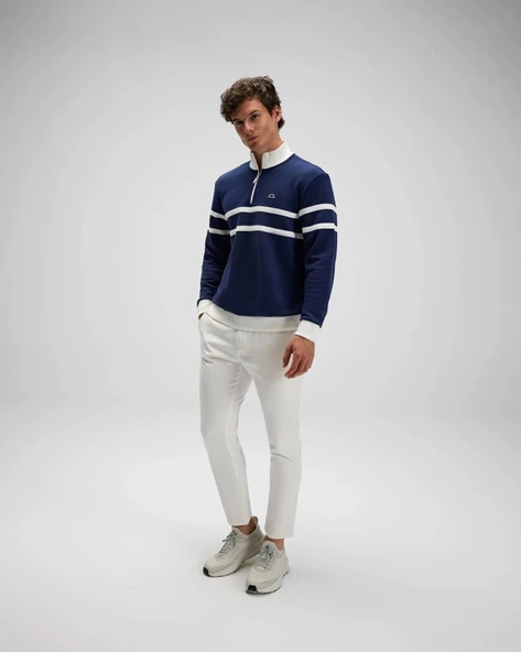 Ellesse EM619 Erkek Yarım Fermuarlı Siyah Sweat - Resim 4