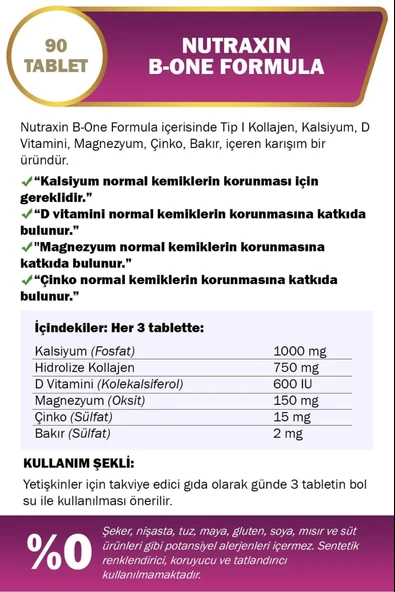 Nutraxin B-One Formula 90 Tablet 2 Adet - Resim 3