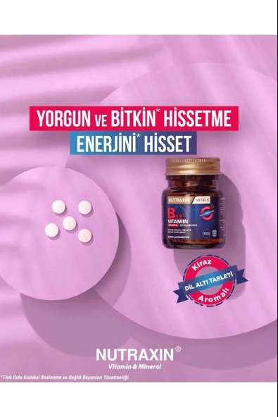 Nutraxin B12 Vitamin 1000mcg 60 Tablet 2 Adet - Resim 5