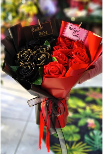 SENDEN ÖNCE SENDEN SONRA GÜL BUKETİ YÜKSEK KALİTE KADİFE GÜL SEVGİLİYE EŞE DOĞUM GÜNÜ HEDİYESİ - Resim 2