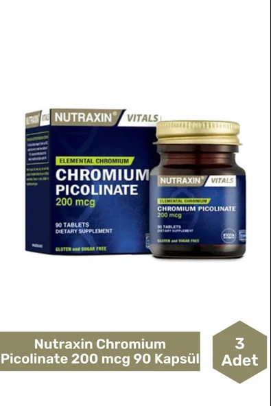 Nutraxin Chromium Picolinate 200 Mcg 90 Tablet 3 Adet ürün görseli