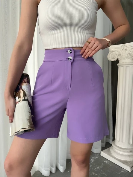 Düğmeli şort mdl24326 - Resim 4