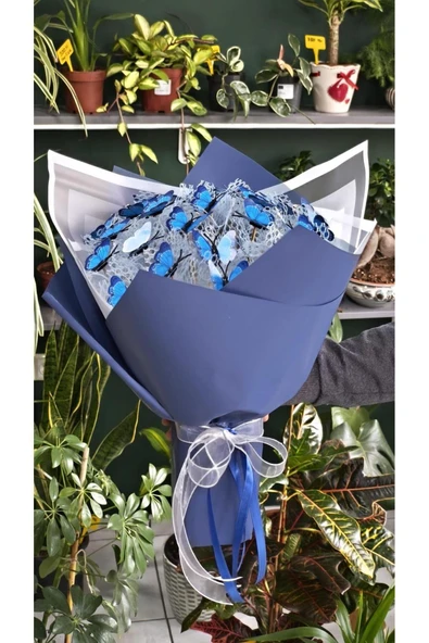 KELEBEK BUKETİ IŞIKLI (PVC) KELEBEK ÖZEL GÜN HEDİYESİ SEVDİKLERİNİZE ÖZEL - Resim 3