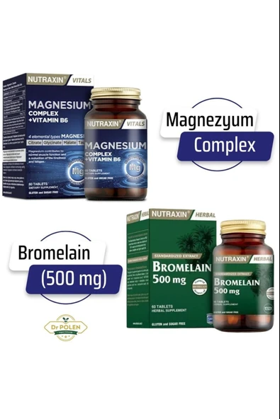 Nutraxin Magnezyum Complex Bromelain 500 Mg 60 Tablet ürün görseli