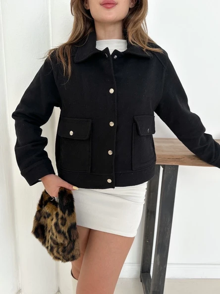 Zr model kaşe ceket siyah st255807 - Resim 4