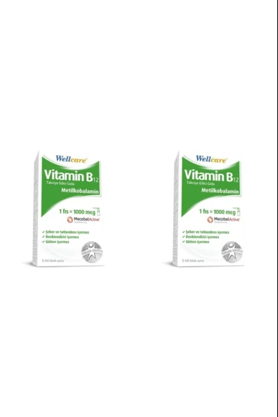 Wellcare Vitamin B12 1000 mcg Sprey 5 ml 2 Adet ürün görseli
