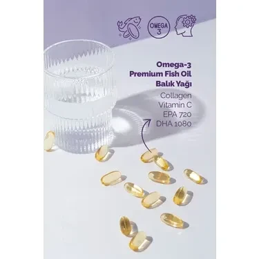 Collagen Forte Platinum Omega-3 Premium Fish Oil 90 Softgel X 1000mg, Balık Yağı, Hidrolize Kolajen & C Vitamini - Resim 3