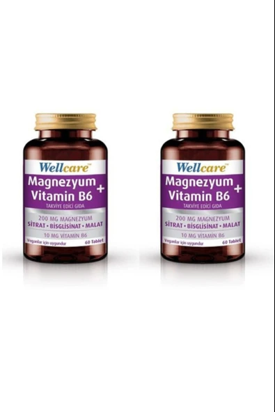 Wellcare Magnezyum + Vitamin B6 60 Tablet 2 Adet ürün görseli