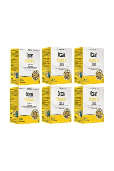 Ocean Vitamin D3 1000 IU Sprey 6 Adet ürün görseli
