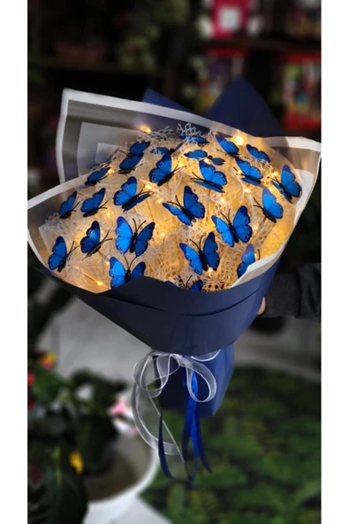 KELEBEK BUKETİ IŞIKLI (PVC) KELEBEK ÖZEL GÜN HEDİYESİ SEVDİKLERİNİZE ÖZEL - Resim 4