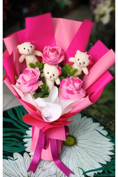 AYICIK BUKETİ SEVGİLİYE EŞE DOĞUM GÜNÜ YIL DÖNÜMÜ ÖZEL GÜN İÇİN HEDİYELİK - Resim 2