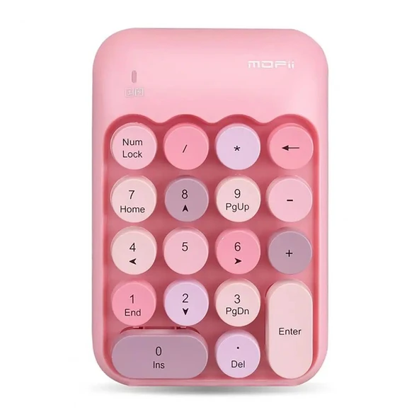 Renkli Daktilo Tarzı Vintage Kablosuz Wıreless Numeric Keypad 18 Tuşlu Sayısal Klavye Numpad - Resim 12