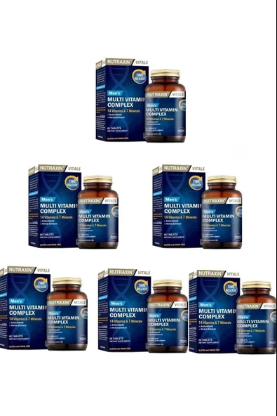 Nutraxin Multivitamin Mineral Complex Erkek 60 Tablet 6 Adet ürün görseli