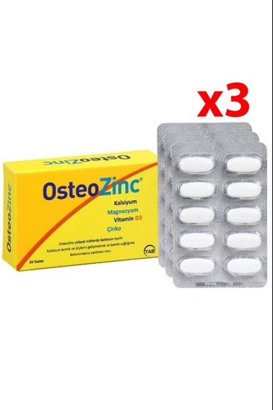 Osteozinc 30 Tablet 3 Adet ürün görseli