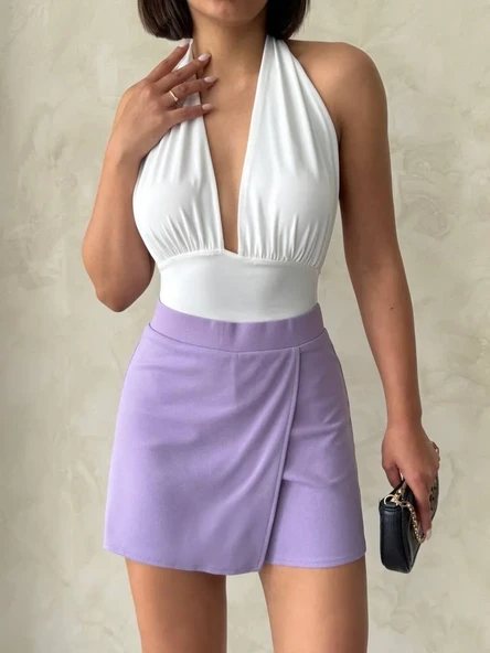 Kapaklı şort etek lila s208 ürün görseli 1