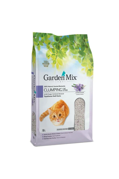 Gardenmix Bentonit Kedi Kumu  Lavanta İnce Tane 10L ürün görseli